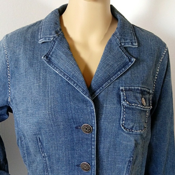 Relativity Blue Denim  Jacket Pockets Size Large - Picture 3 of 9